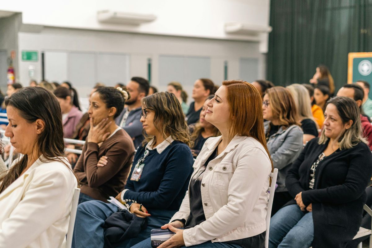 People attending a financial seminar